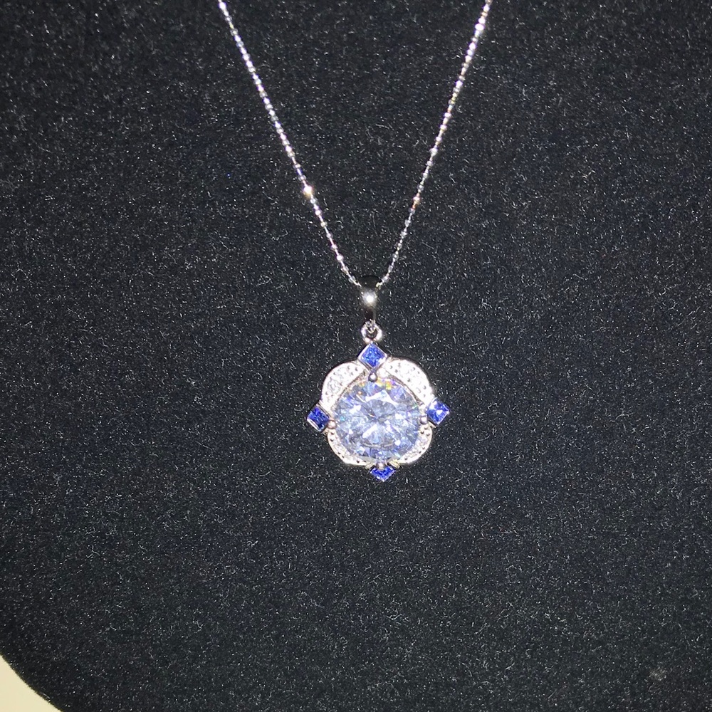 4ct Art Deco Sapphire Pendant - Picture 3 of 14